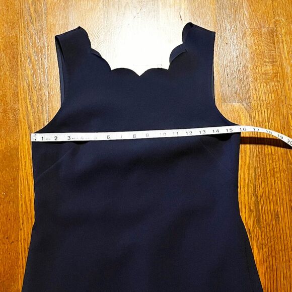 J.Crew Navy Scalloped Neck Sheath Dress Size 6 Petite - Picture 6 of 8